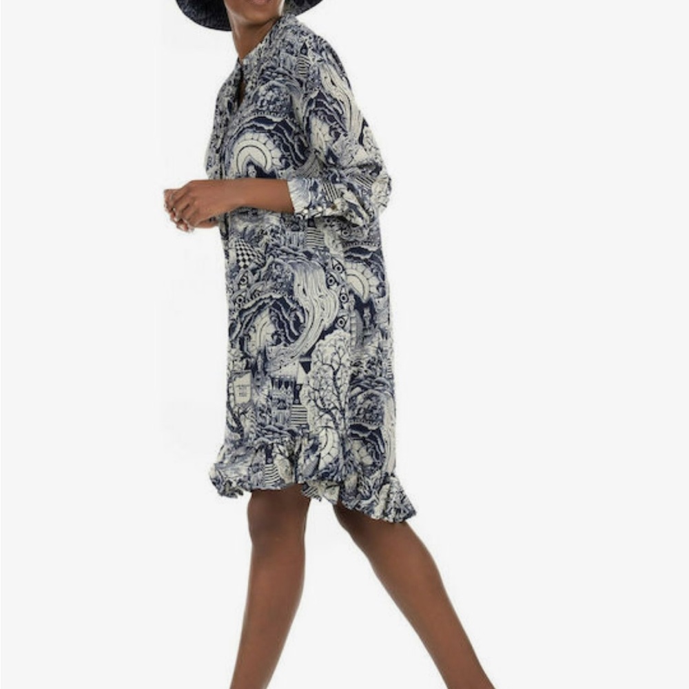 Scotch and soda blue artisan print dress. USA large /12 new